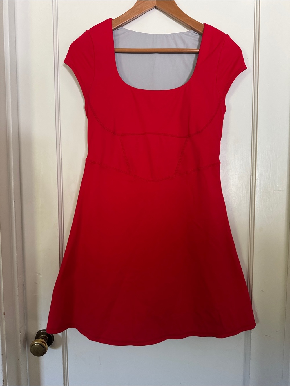 HALARA Red Scoop-Neck Fit & Flare Mini Dress